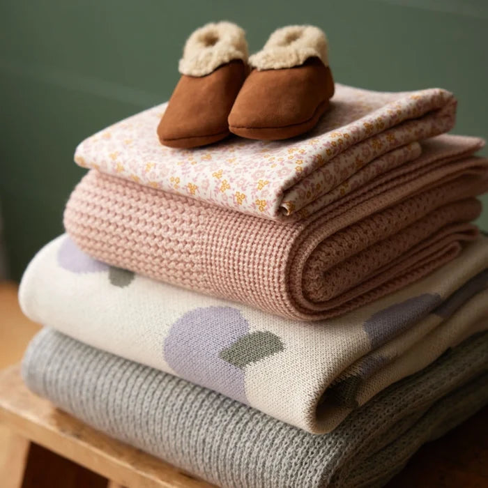 Nature Baby Merino Knit Blanket Rose Dust