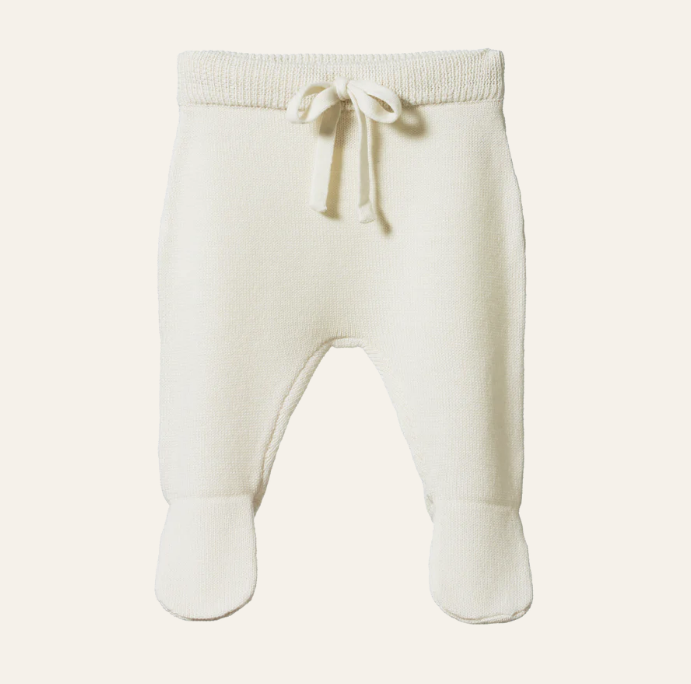 Nature Baby Merino Knit Footed Romper Natural