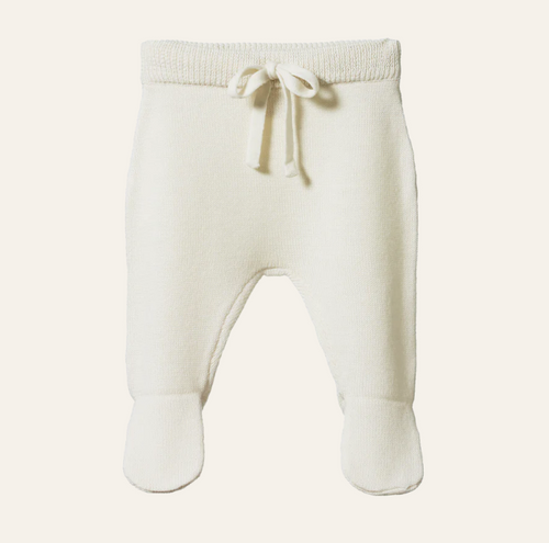 Nature Baby Merino Knit Footed Romper Natural