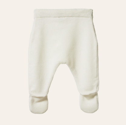 Nature Baby Merino Knit Footed Romper Natural