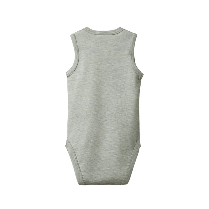Nature Baby Merino Singlet Bodysuit Grey Marle