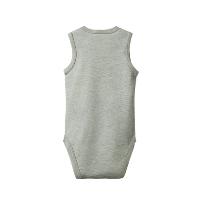 Nature Baby Merino Singlet Bodysuit Grey Marle