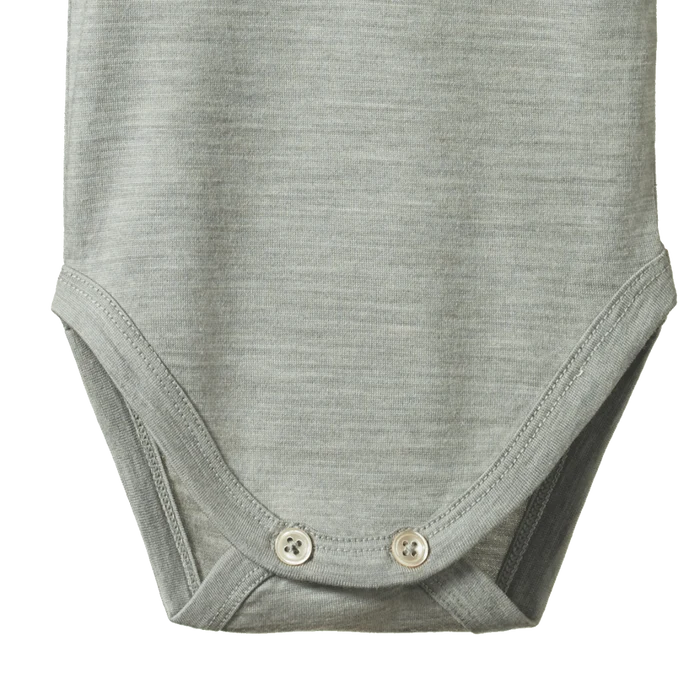 Nature Baby Merino Singlet Bodysuit Grey Marle
