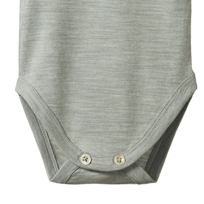 Nature Baby Merino Singlet Bodysuit Grey Marle