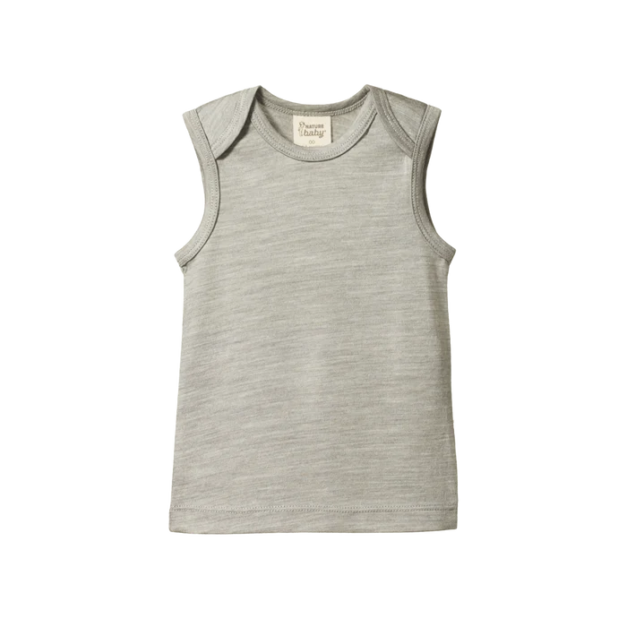 Nature Baby Merino Singlet Grey Marle