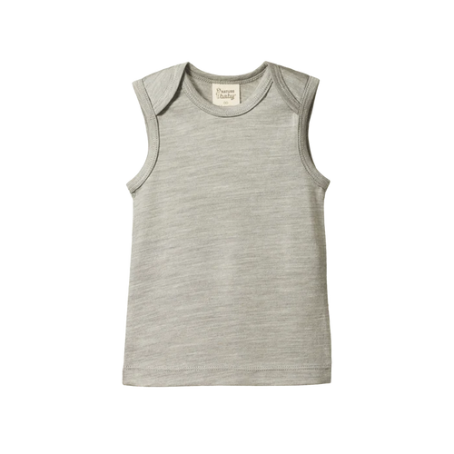 Nature Baby Merino Singlet Grey Marle