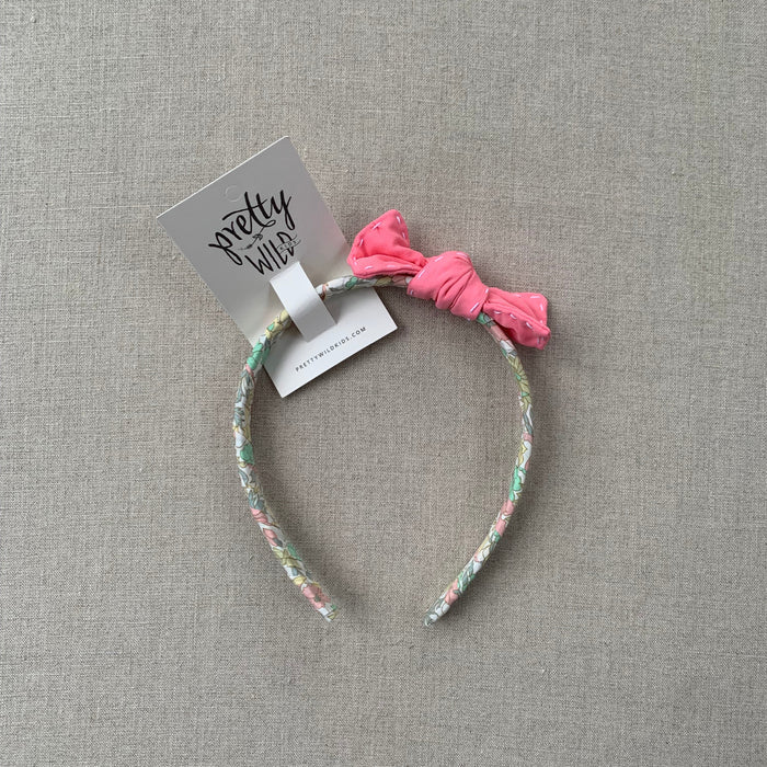 Pretty Wild Kids - Lauren Headband with stitched bow - Daisy Lime