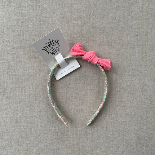 Pretty Wild Kids - Lauren Headband with stitched bow - Daisy Lime
