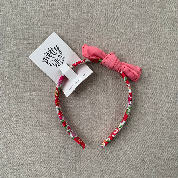 Pretty Wild Kids - Lauren Headband with stitched bow - Red Betsy