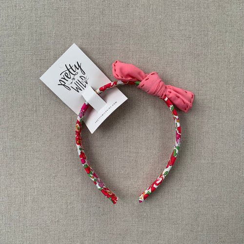 Pretty Wild Kids - Lauren Headband with stitched bow - Red Betsy
