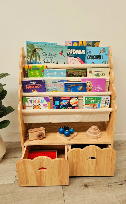 Qtoys 4 Tier Bookshelf & Drawers