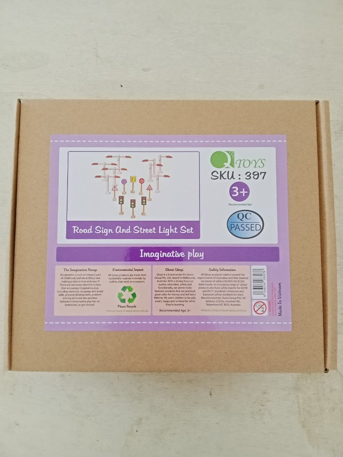 Qtoys Road Sign And Street Light Set