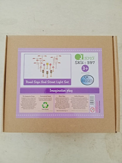 Qtoys Road Sign And Street Light Set