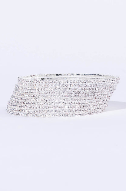 10 RHINESTONE MEMORY WIRE BANGLE