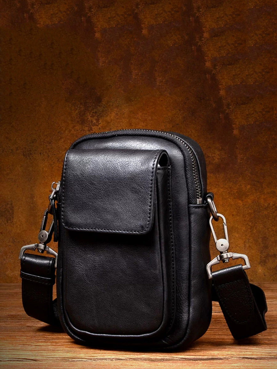 復古休閒皮革迷你斜背包